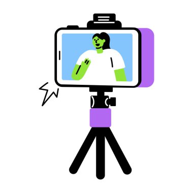 Radyo Set A bir radyo setinin düz stil illüstrasyonu 