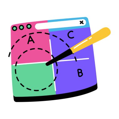 Web tasarımı ile ilgili düz bir resim çizimi 