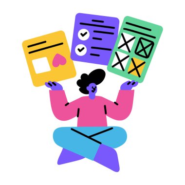 VA düz biçim illüstrasyonu arayüz tasarımcısını gösteriyor 