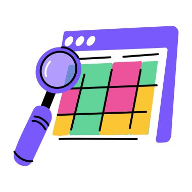 Yakınlaştırma aracını gösteren bir düz biçim çizimi 