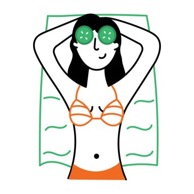 Güneş banyosunun çizim stili