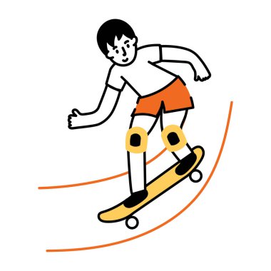 Kaykayın elle çizilmiş bir tasviri