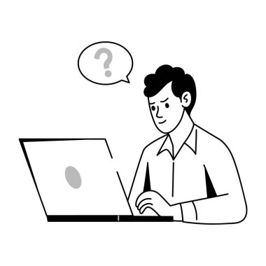 Kafası karışmış bir el çizimi çizimi tasviri