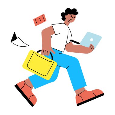 Gitar çalan bir şarkıcıyı gösteren düz bir resim 