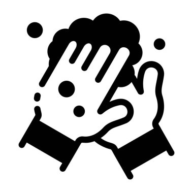 El yıkama Bir kabartma biçimi simgesi el yıkamayı gösterir