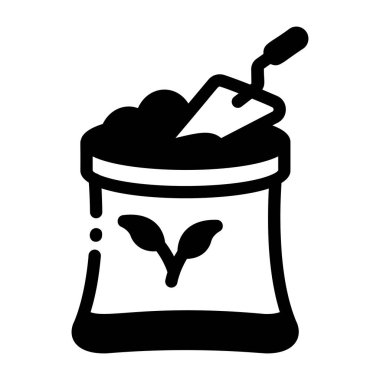 Toprağı gübreleyen doğrusal bir simge tasvir ediliyor