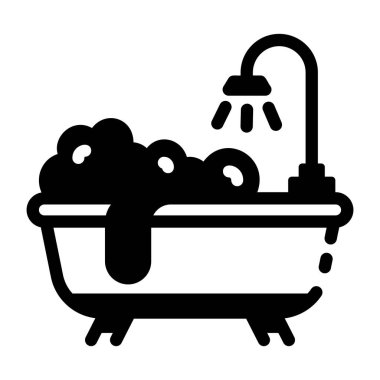 Küveti gösteren bir kabartma biçiminde simge 