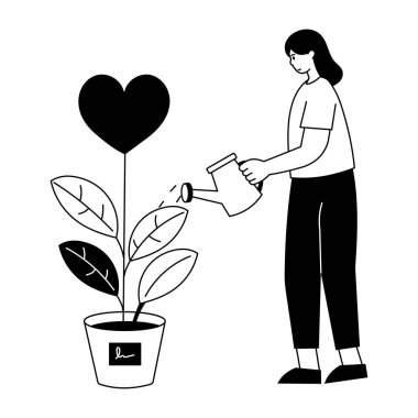 Bitkileri sulayan kişiyi gösteren bir kabartma çizimi 