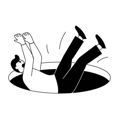 Bir kişinin düşüşünü gösteren bir kabartma çizimi 