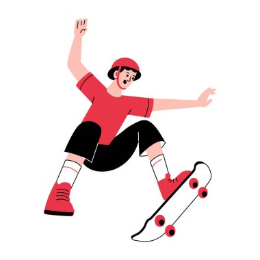 Kaykay yapan birini gösteren bir el çizimi 