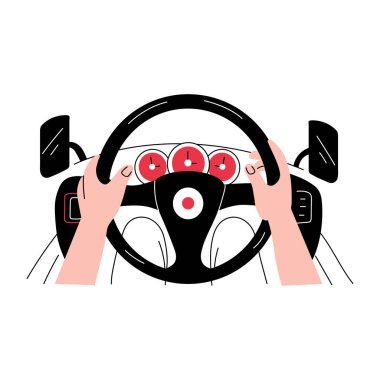 Tehlikeli sürüş gösteren bir el çizimi 