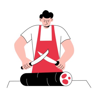 Et kesen birini gösteren bir el çizimi 