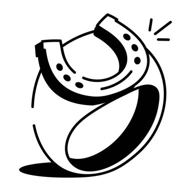 Kovboy yüzüğü gösteren karalama tarzı bir simge