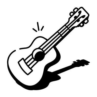 Bir ülke gitarını gösteren karalama tarzı simge