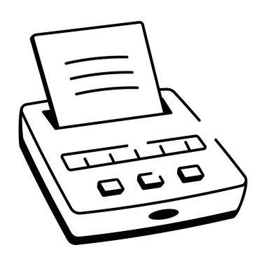 Yazma makinesini gösteren yarım yamalak bir biçim simgesi