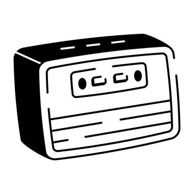 Kablosuz hoparlörü betimleyen karalama biçimi simgesi