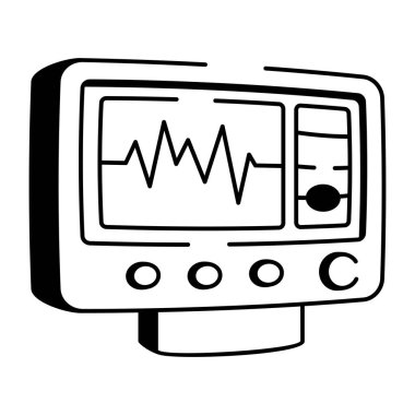  Kalp atışlarını gösteren bir el çizimi simgesi