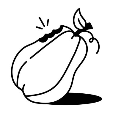 Çakal Chayote 'yi gösteren yarım yamalak bir biçim simgesi,