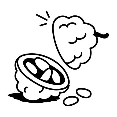 Acı kabağı temsil eden bir el çizimi biçim simgesi  