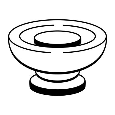 Çömlek kalıbını tasvir eden yarım yamalak bir biçim simgesi