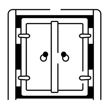 Fırın kapısı panelini tasvir eden yarım yamalak bir biçim simgesi