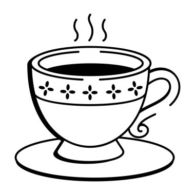 Seramik bardağı tasvir eden yarım yamalak bir simge