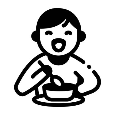 Bebek yemeklerini tasvir eden doldurulmuş bir simge