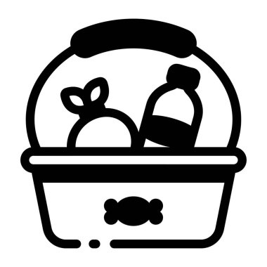 Bebek sepeti tasvir eden doldurulmuş bir simge