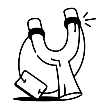 Sapan tasvir eden yarım yamalak bir biçim simgesi