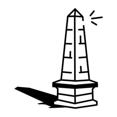 Eski dikili taşı temsil eden bir çizim biçimi simgesi