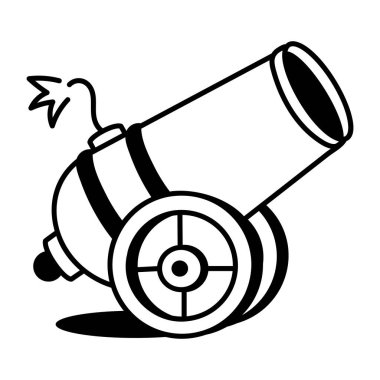 Savaş topunu temsil eden bir çizim stili simgesi