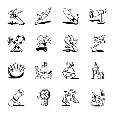 Eskiler 'in Taslak Biçim Simgelerinin Seti 