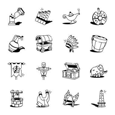 Nesne Doodle Biçimi Simgeleri Paketi 