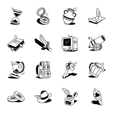 Tarihin Çökme Biçimi Simgeleri Koleksiyonu 