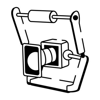 Direksiyon simidini gösteren el çizimi bir simge