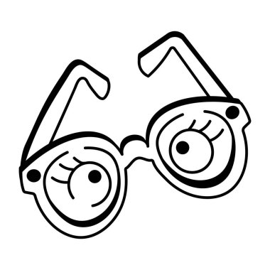 Komik karalama stili gözlük gösteren simge