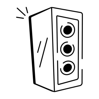 Hoparlörü gösteren yarım yamalak bir biçim simgesi