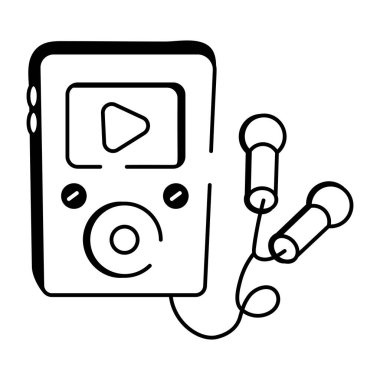 Ortam oynatıcısını gösteren bir el çizimi biçim simgesi