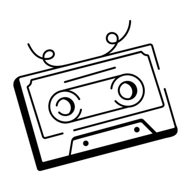 Ses kasetini temsil eden yarım yamalak bir biçim simgesi