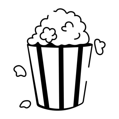 Patlamış mısır gösteren bir el çizimi simgesi