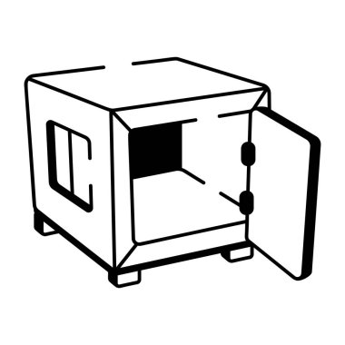 Yavru köpek sandığı tasvir eden yarım yamalak bir simge 