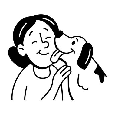 El çizimi bir köpek yalama simgesi