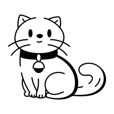 Kedi zilini gösteren bir el çizimi simgesi 