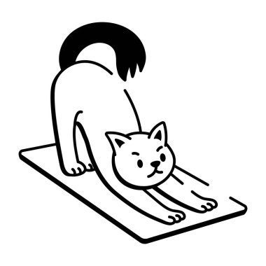 Esneyen kediyi temsil eden bir çizim biçimi simgesi  