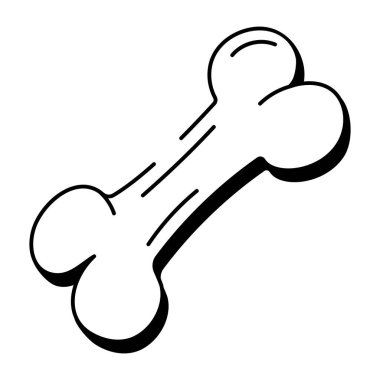 Köpek kemiğini gösteren bir el çizimi simgesi 