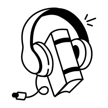 Audiobook 'un el çizimi tarzı simgesi