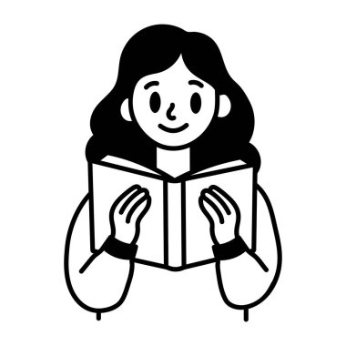 Kitap rafını temsil eden yarım yamalak bir biçim simgesi