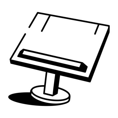 Kitap rafını temsil eden yarım yamalak bir biçim simgesi