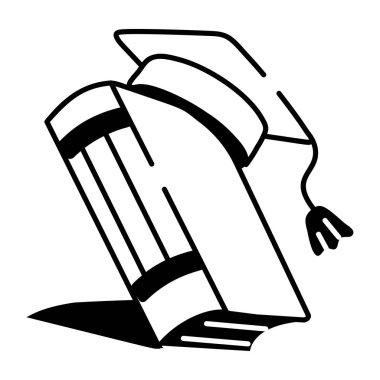 Kitap rafını temsil eden yarım yamalak bir biçim simgesi