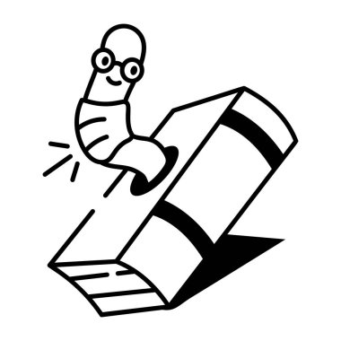 Kitap rafını temsil eden yarım yamalak bir biçim simgesi